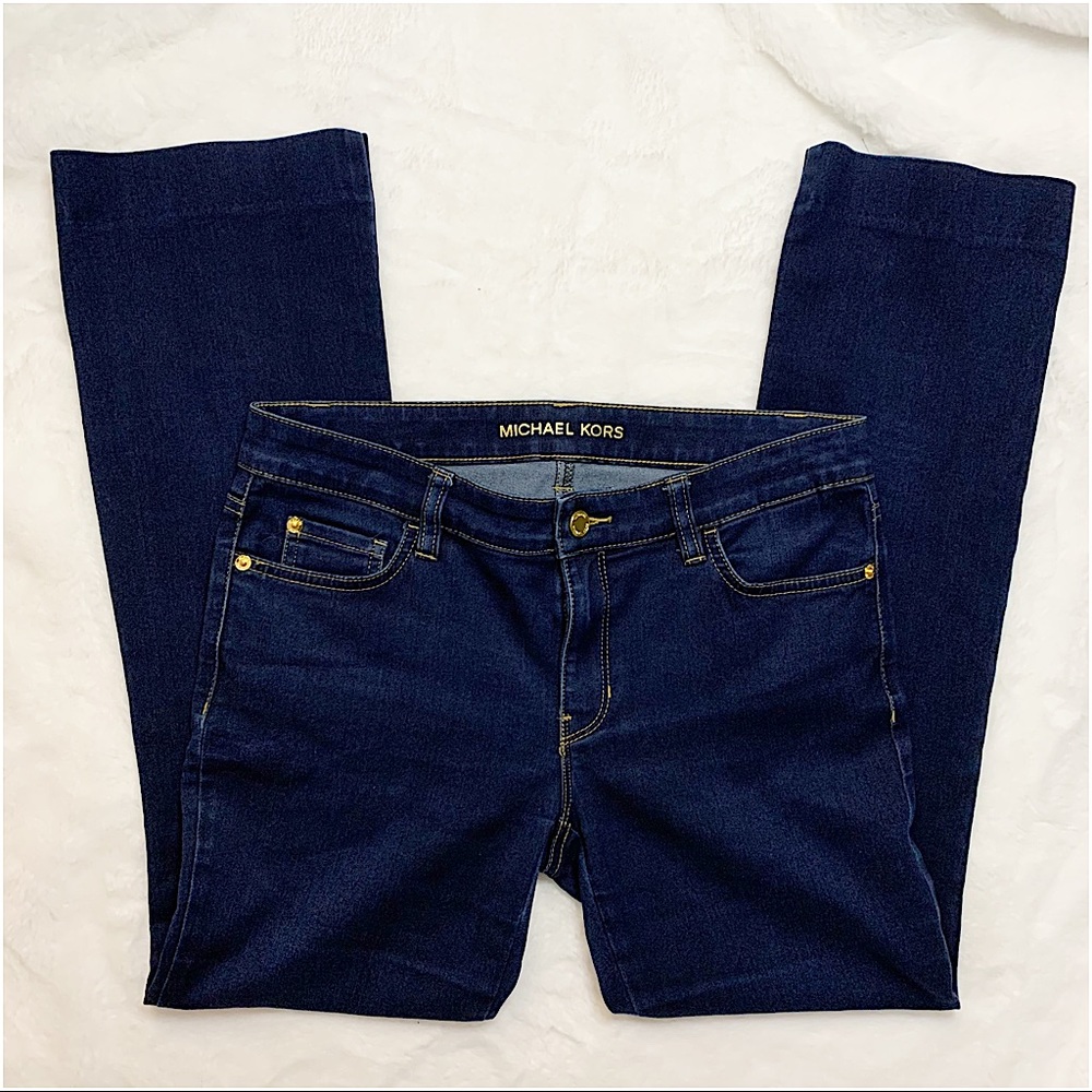 Michael Kors | Boot cut dark wash wide leg jeans